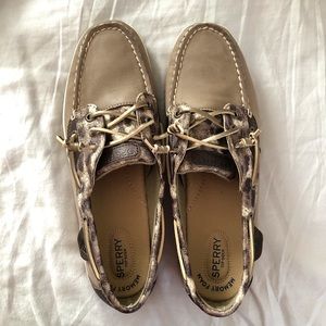Sperry Animal Print Shimmer Boat Shoes 11